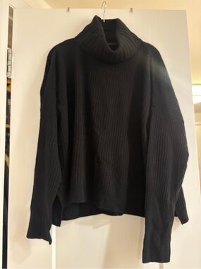 NWT Raffi black cashmere ribbed turtleneck sweater